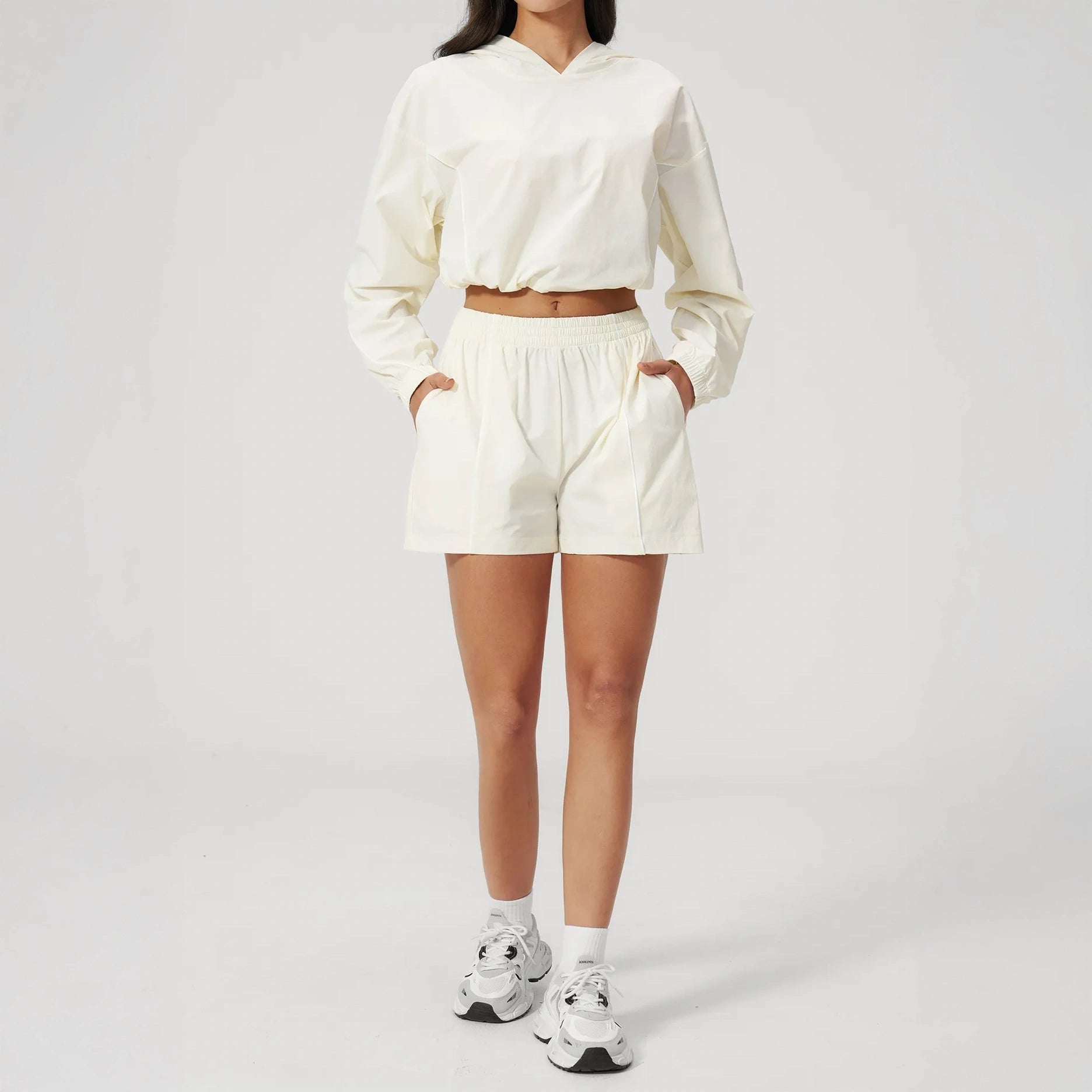 UPF 50+ Lightweight Hooded Sun Jacket - Milky Apricot - milky apricot full shorts styling