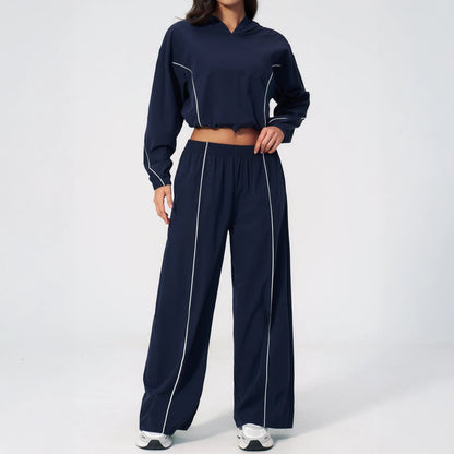 UPF 50+ Lightweight Hooded Sun Jacket - Navy Blue - navy blue full pants styling