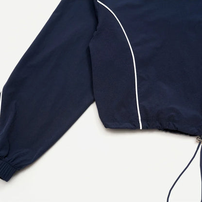 UPF 50+ Lightweight Hooded Sun Jacket - Navy Blue - sleeve seam detail