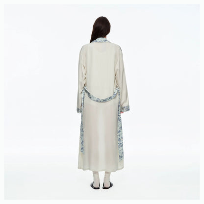 Ivory Sketch Print Viscose Kimono Robe