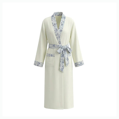 Ivory Sketch Print Viscose Kimono Robe
